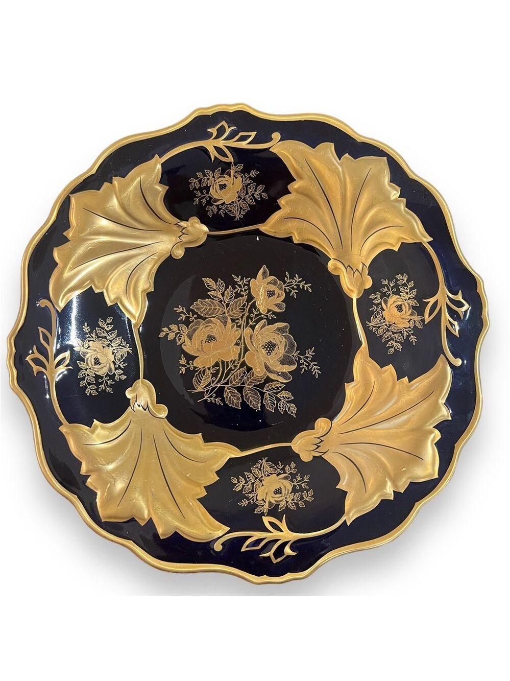Vintage Stunning Weimar  Echt Kobalt 12.5" "Jutta" Platter  Made In Germany